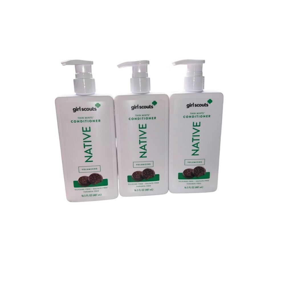 3 Native Girl Scouts Conditioner Thin Mints 16.5oz Silicone Sulfate Paraben FREE